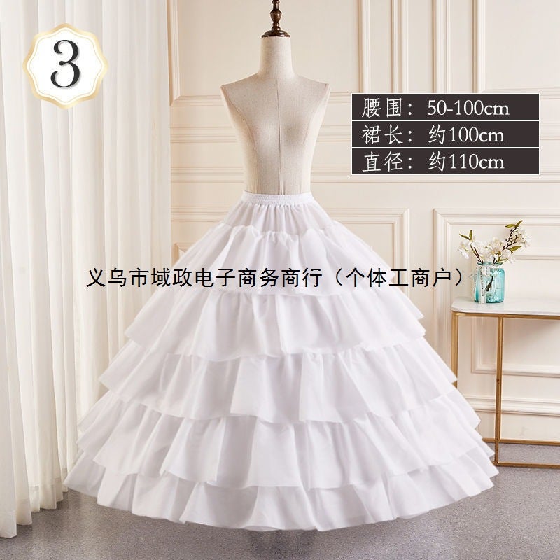 Wedding Dress With Long Train, Corset, And Fishbone Support, New Bridal Wedding Dress With Long Petticoat, Oversized Floral Wedding Gown, Carmen Petticoat - Image 5